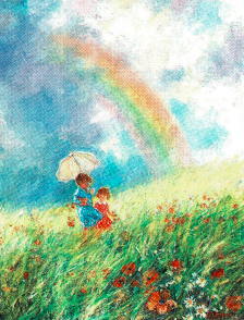 4月の雨と虹 4月の雨と虹